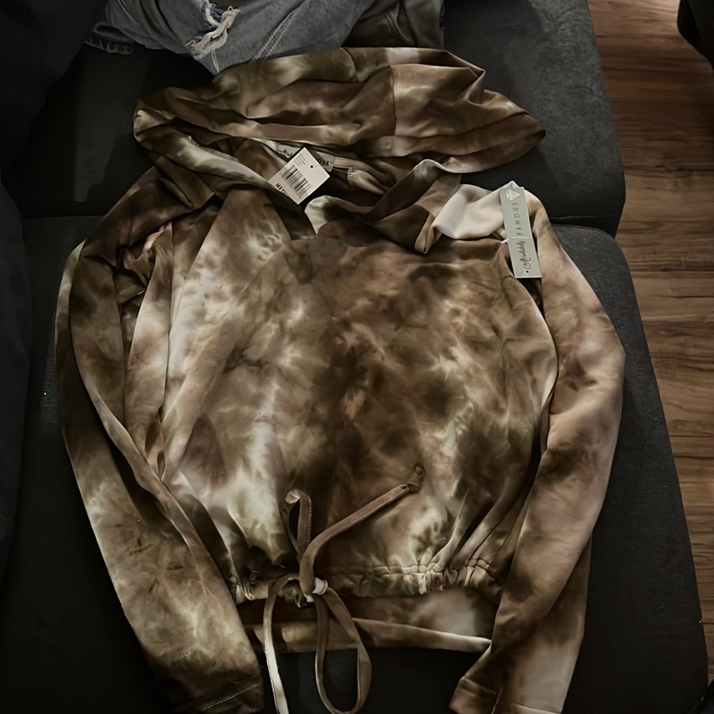 brown tie dye light sweatshirt